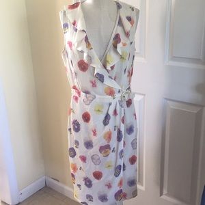 Valentino new silk pansy floral wrap dress size 10